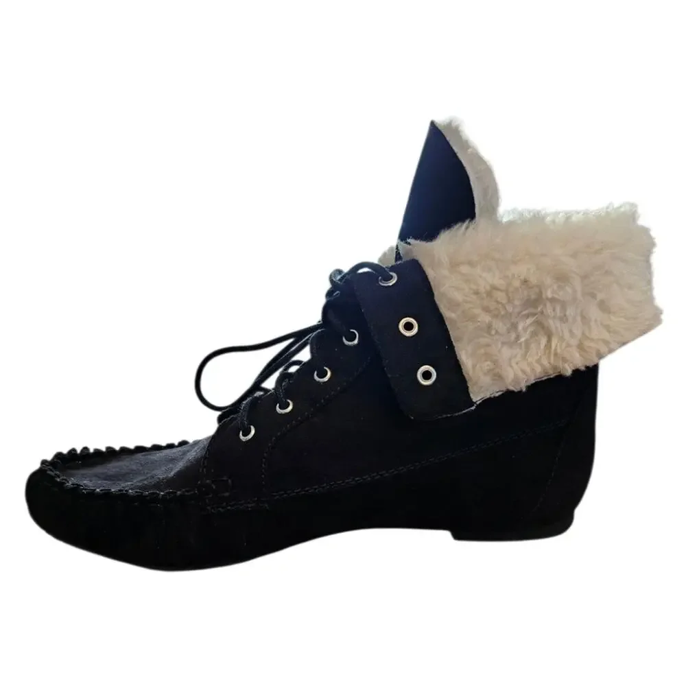 American Rag Cie Womens Black Moccasin Boots, Black, Sz 10